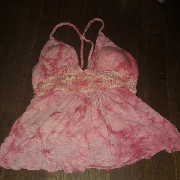 Tye dye pink halter top - Picture 1 of 5
